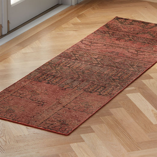 Rubie Hand-Knotted Red Cotton/Wool Runner Rug 2.5'x8'