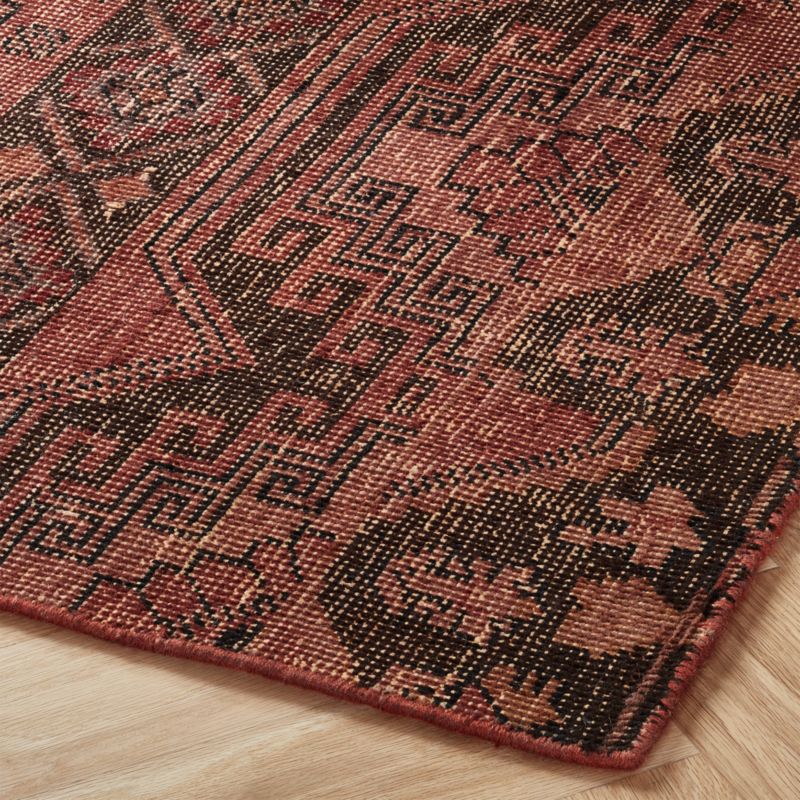 Rubie Hand-Knotted Red Cotton/Wool Area Rug 8'x10' - image 3 of 7