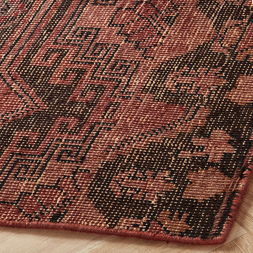 Rubie Hand-Knotted Red Cotton/Wool Rug