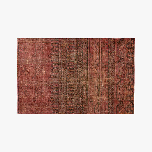 Rubie Hand-Knotted Red Cotton/Wool Area Rug 5'x8'