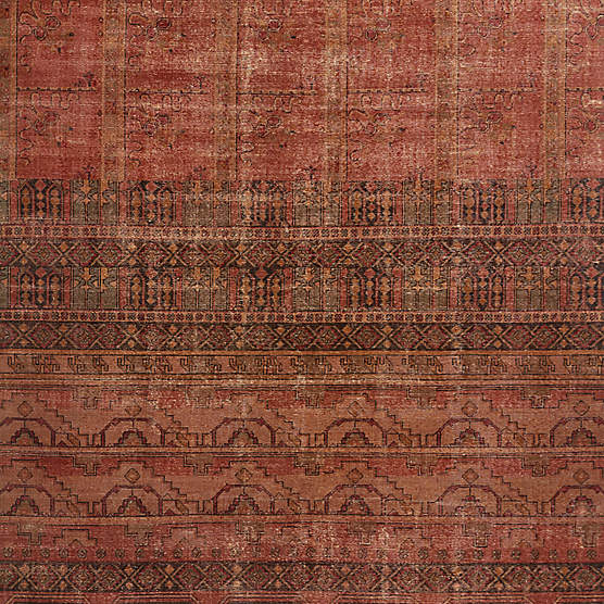 Rubie Hand-Knotted Red Cotton/Wool Rug Swatch 12"x12"