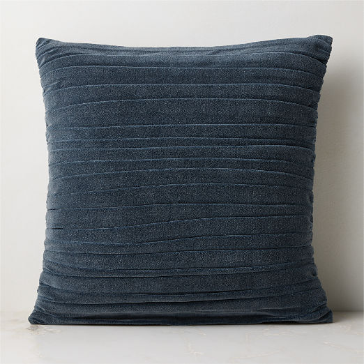 Ruched Navy Velvet Throw Pillow 20"x20" by Todd Snyder