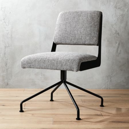 Rue Cambon Grey Tweed Office Chair Reviews Cb2