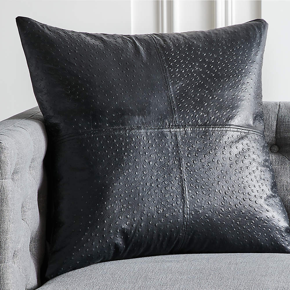 Black 2025 leather pillow