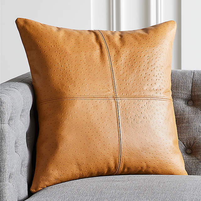 Round leather discount throw pillows