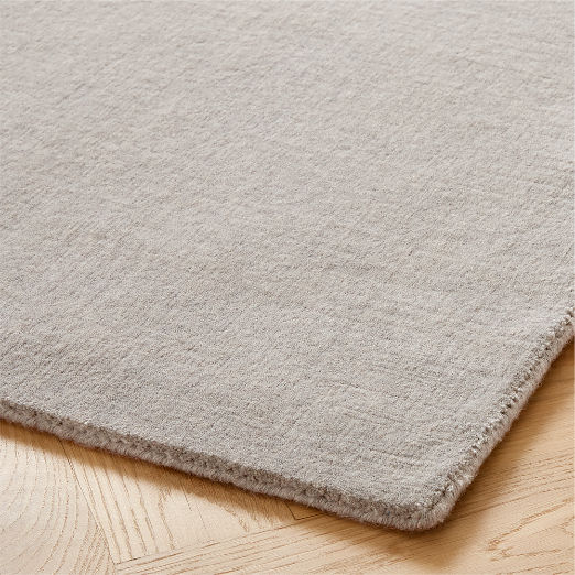 Ruena Handloomed Light Grey New Zealand Wool Area Rug 10'x14'