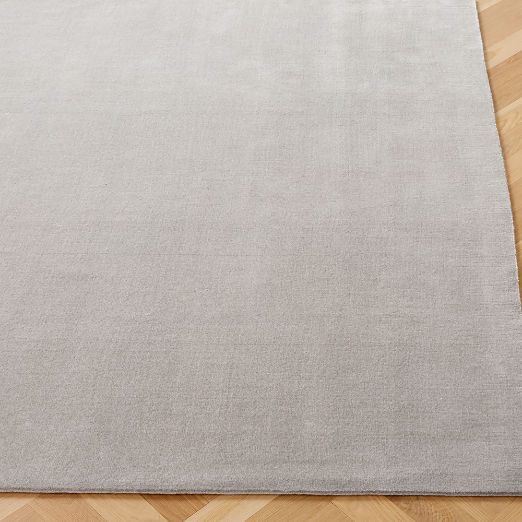 Ruena Handloomed Light Grey New Zealand Wool Area Rug 10'x14'