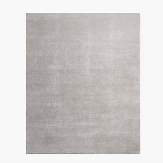 Ruena Handloomed Light Grey New Zealand Wool Area Rug 10'x14'