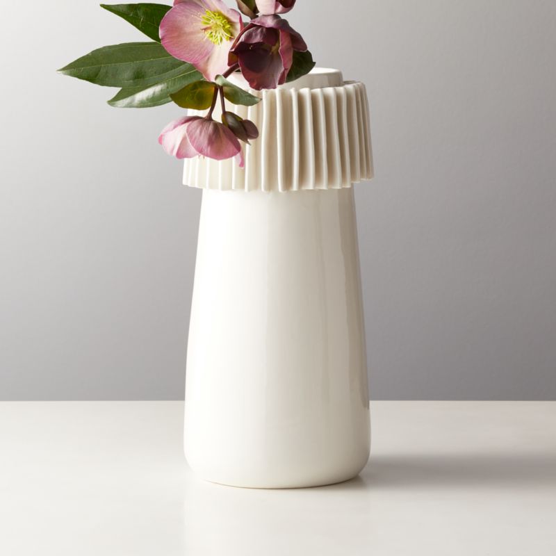 Ruff White Porcelain Vase - image 0 of 9