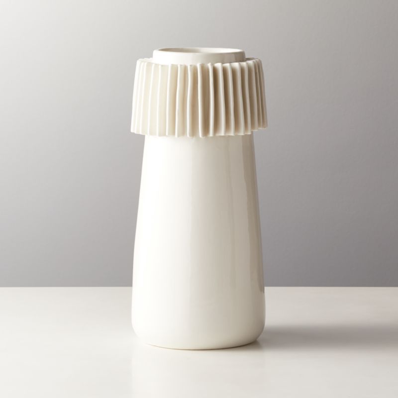 Ruff White Porcelain Vase - image 1 of 9