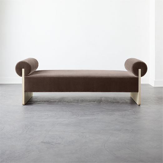 Rulla Coffee Faux Mohair Upholstered Daybed