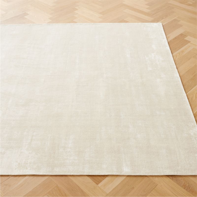 Rumiere Handloomed Ivory Viscose Area Rug 9'x12' CB2