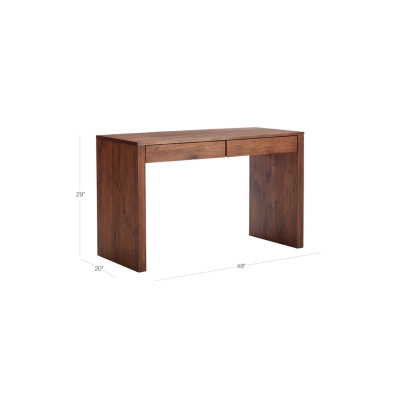 Runway Modern 2 Drawer Acacia Wood Desk Reviews CB2