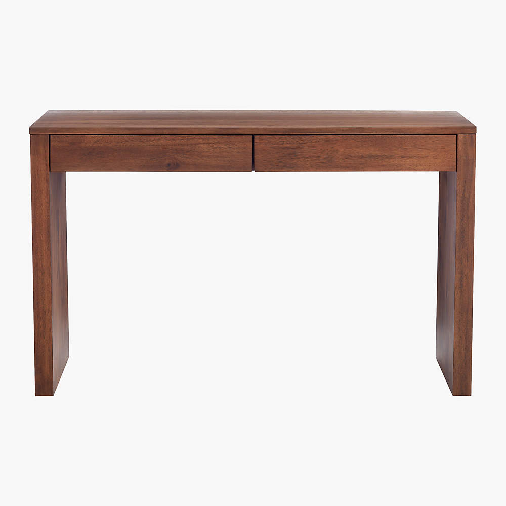 Runway Modern 2 Drawer Acacia Wood Desk Reviews CB2