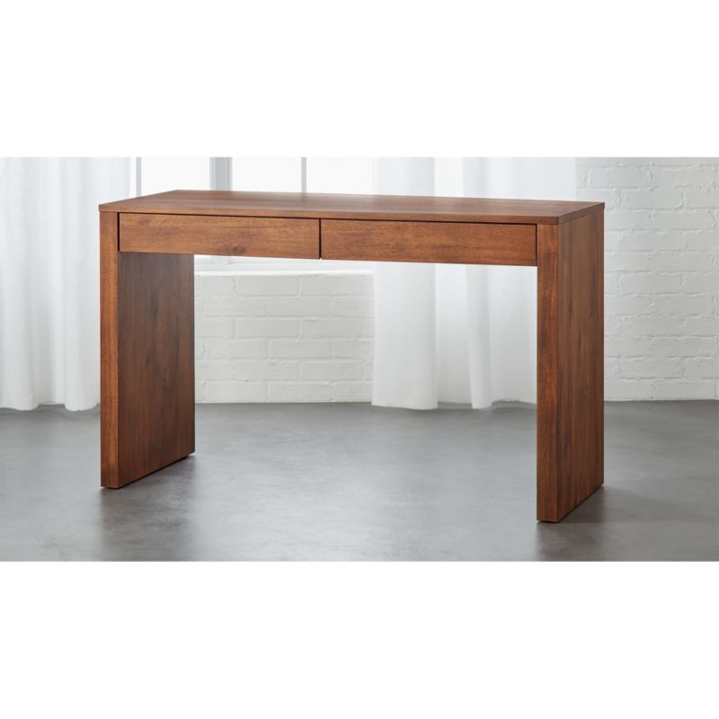 Runway Acacia Wood Desk Cb2