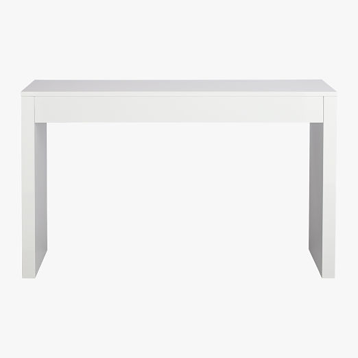 Runway 2-Drawer White Lacquered Wood Desk