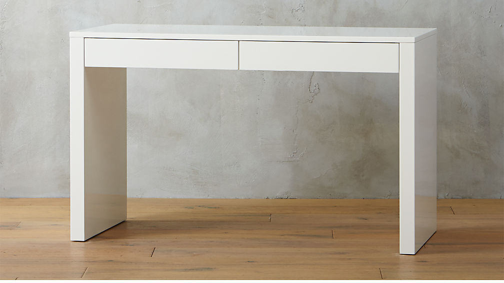 Runway White Lacquer Desk Reviews Cb2
