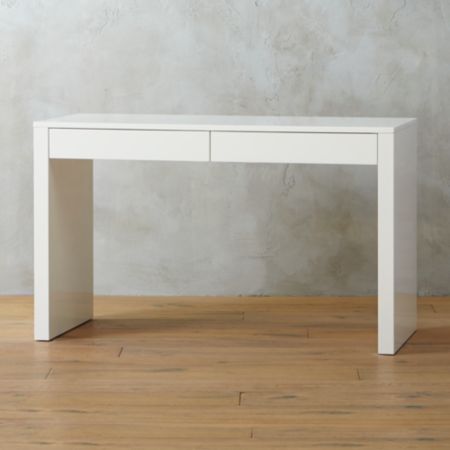 Runway White Lacquer Desk Reviews Cb2