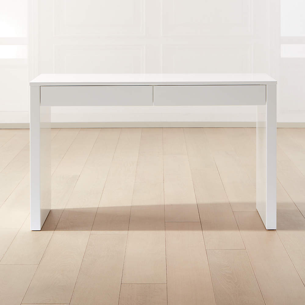 Runway White Lacquer Desk Reviews Cb2, White Lacquer Vanity Table