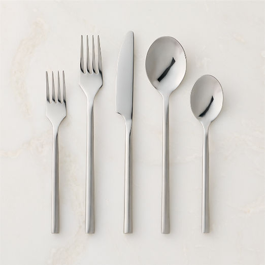 Rush 20-Piece Brushed Silver Flatware Set