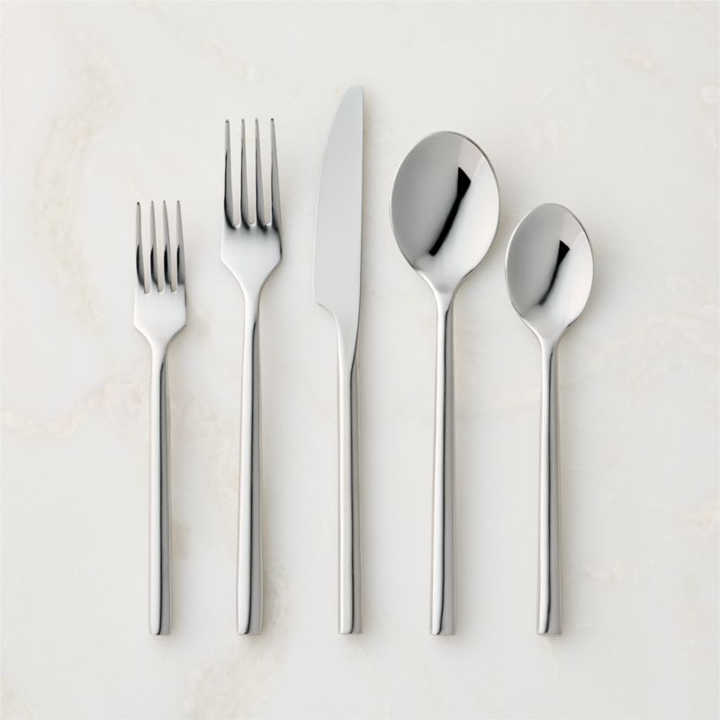View Rush 20-Piece Shiny Silver Flatware Set details