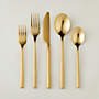 View 20-Piece Rush Brushed Gold Flatware Set - image 1 of 4