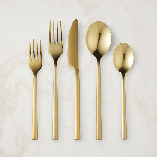Rush 20-Piece Brushed Gold Flatware Set