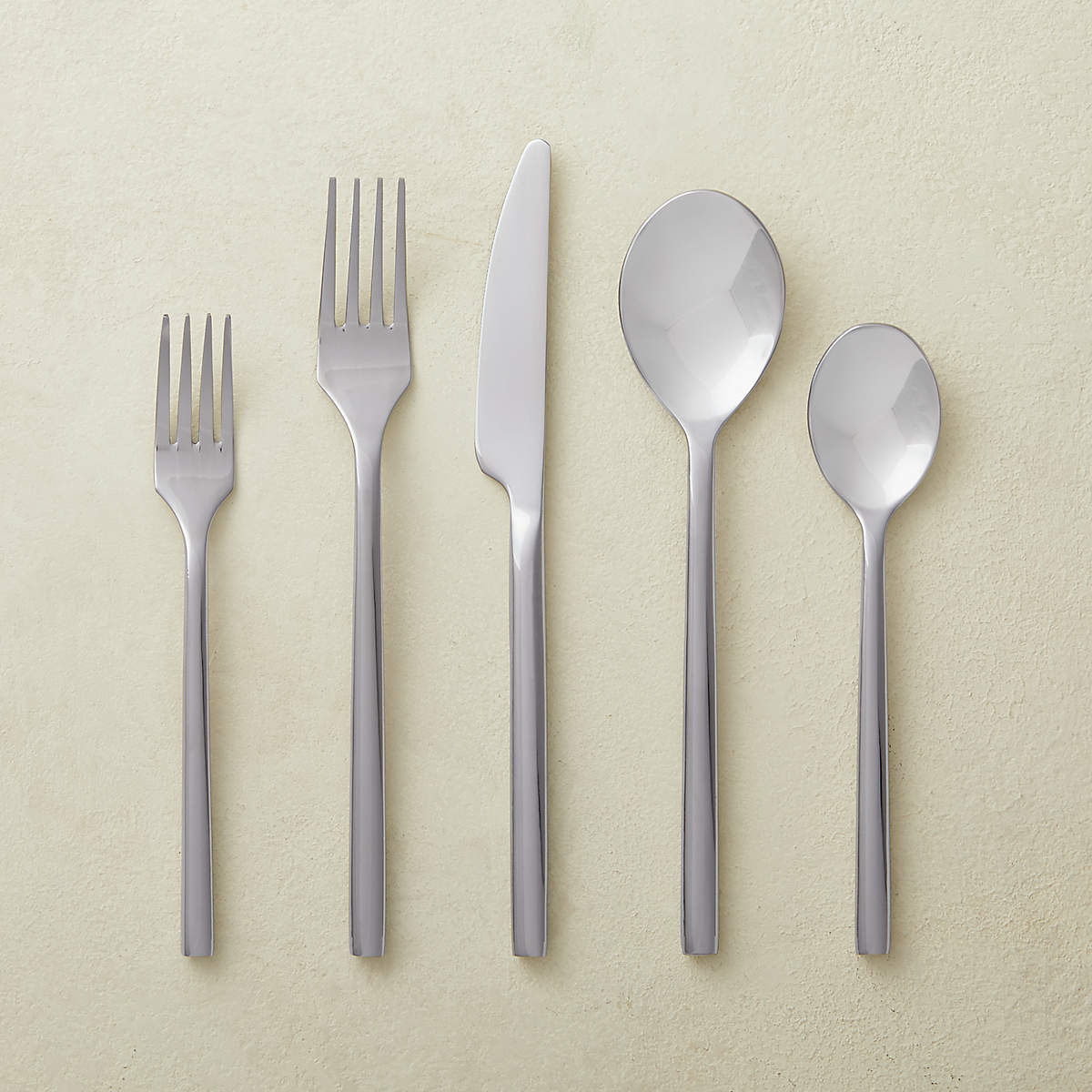 20-Piece Rush Shiny Silver Flatware Set