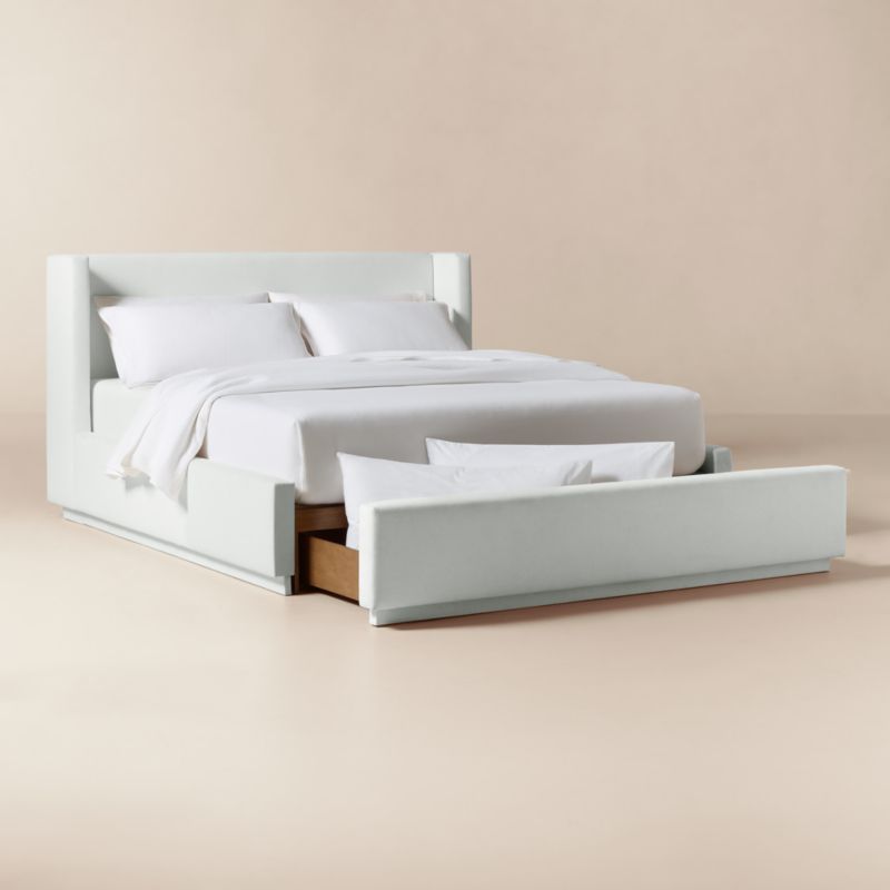 Russell Ivory Upholstered King Storage Bed - image 1 of 9