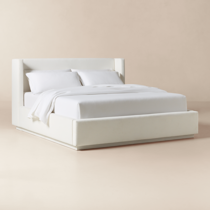 Russell Ivory Performance Chenille Upholstered King Storage Bed - image 3 of 10