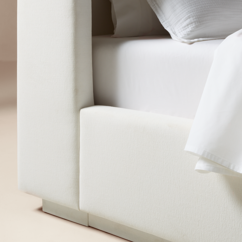 Russell Ivory Performance Chenille Upholstered King Storage Bed - image 6 of 10