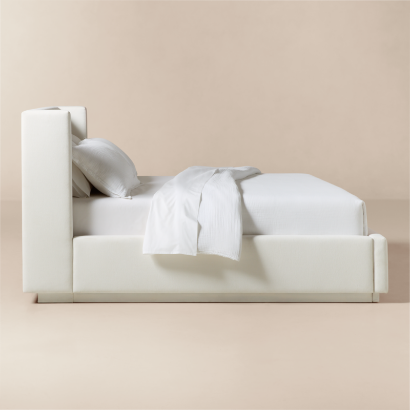 Russell Ivory Performance Chenille Upholstered King Storage Bed - image 4 of 10