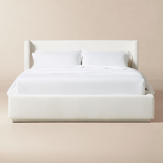 Russell Ivory Performance Chenille Upholstered Storage Bed