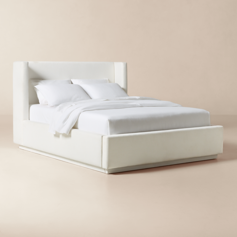 Russell Ivory Performance Chenille Upholstered Queen Storage Bed - image 4 of 11