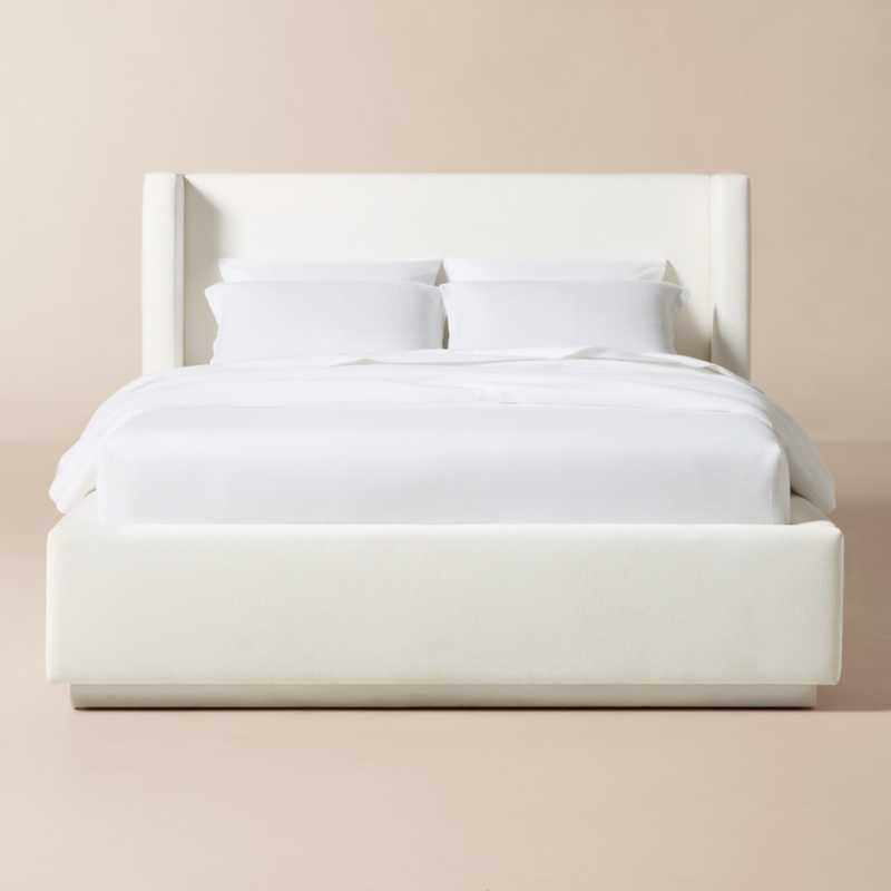 Russell Ivory Performance Chenille Upholstered Queen Storage Bed - image 0 of 11