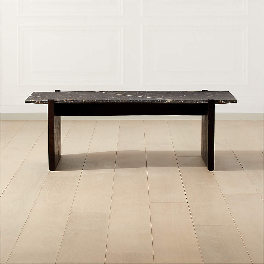 Cb2 black marble coffee outlet table