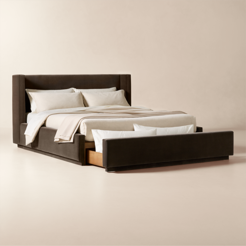 Russell Mink Faux Mohair Upholstered King Storage Bed - image 4 of 11