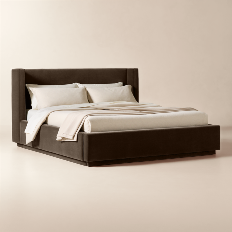 Russell Mink Faux Mohair Upholstered King Storage Bed - image 3 of 11