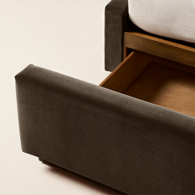 Russell Mink Faux Mohair Upholstered Queen Storage Bed - image 7 of 11