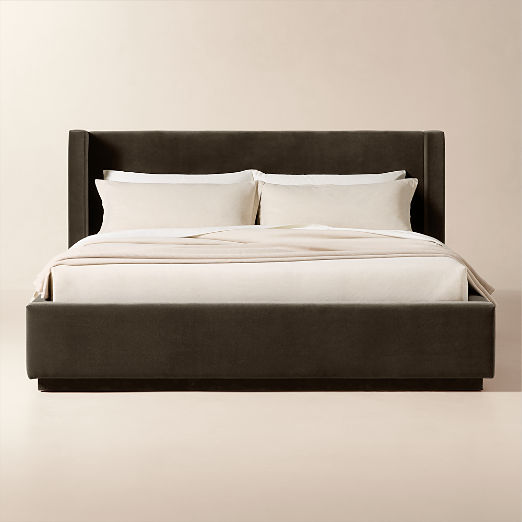 Russell Mink Faux Mohair Upholstered Storage Bed