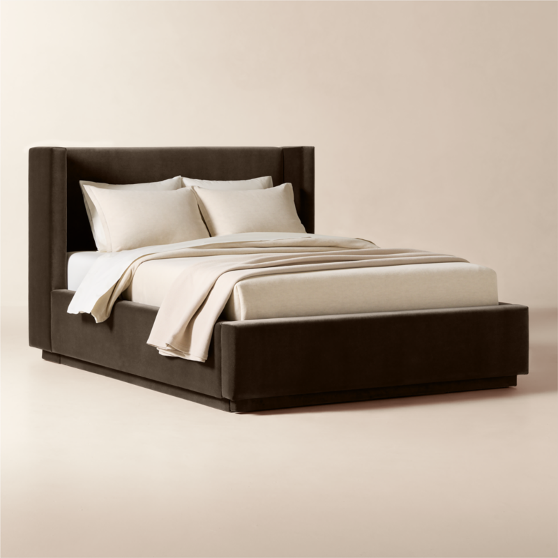 Russell Mink Faux Mohair Upholstered Queen Storage Bed - image 3 of 11