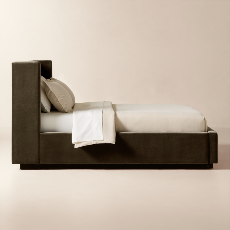 Russell Mink Faux Mohair Upholstered Queen Storage Bed - image 5 of 11