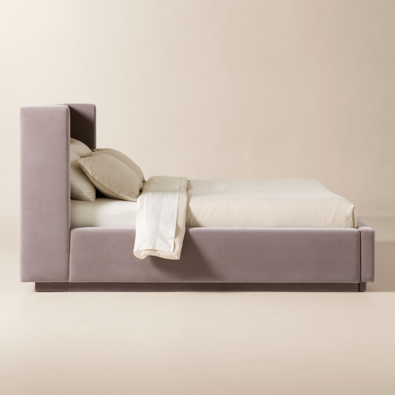 Russell Dusty Lilac Velvet Upholstered King Storage Bed - image 5 of 11