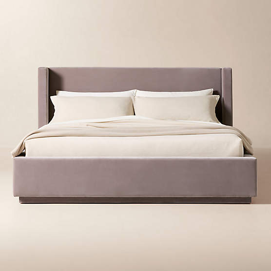 Russell Dusty Lilac Velvet King Storage Bed
