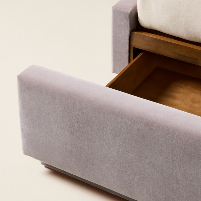 Russell Dusty Lilac Velvet Upholstered King Storage Bed - image 8 of 11
