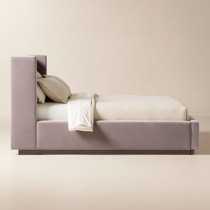 Russell Dusty Lilac Velvet Upholstered Queen Storage Bed - image 5 of 11