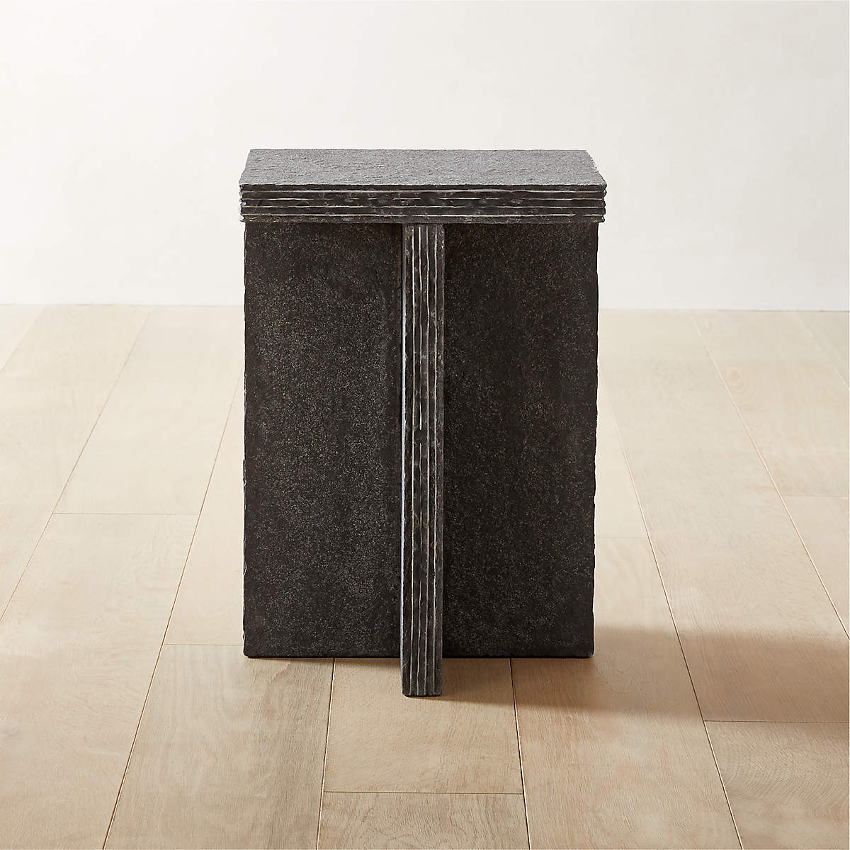 Ruvido Black Stone Modern Side Table + Reviews CB2