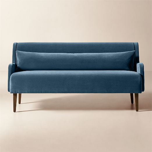 Roycroft 70" Arctic Blue Faux Mohair Dining Bench