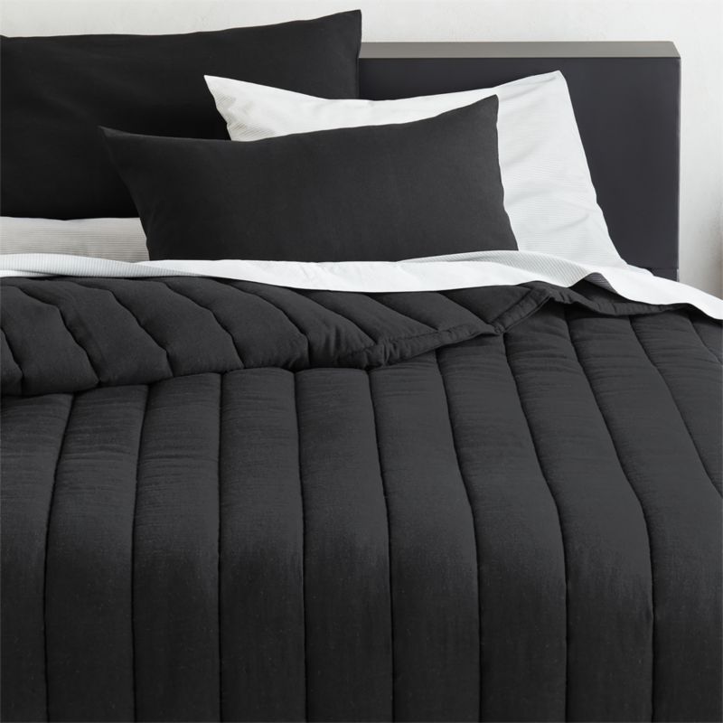 black quilted bedspread