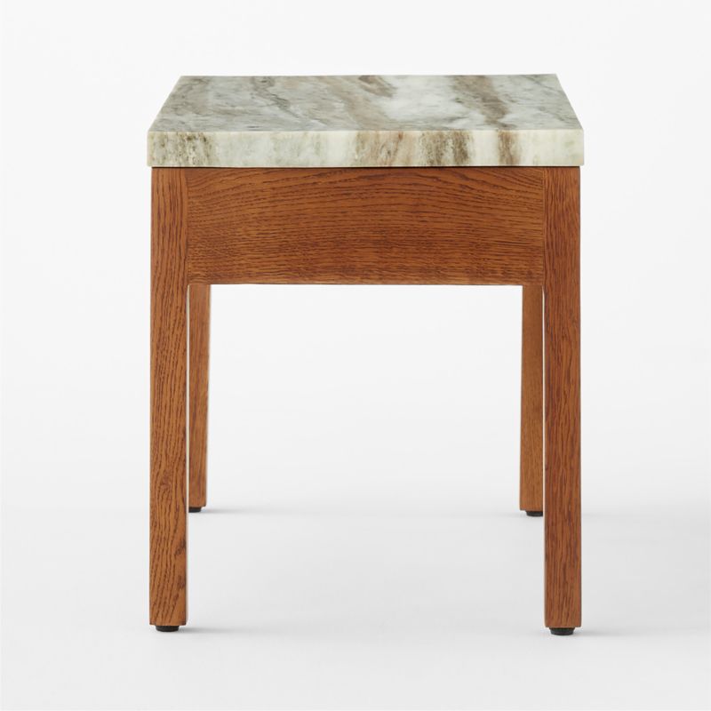 Ryne Oak Wood Nightstand with Marble Top - image 6 of 9